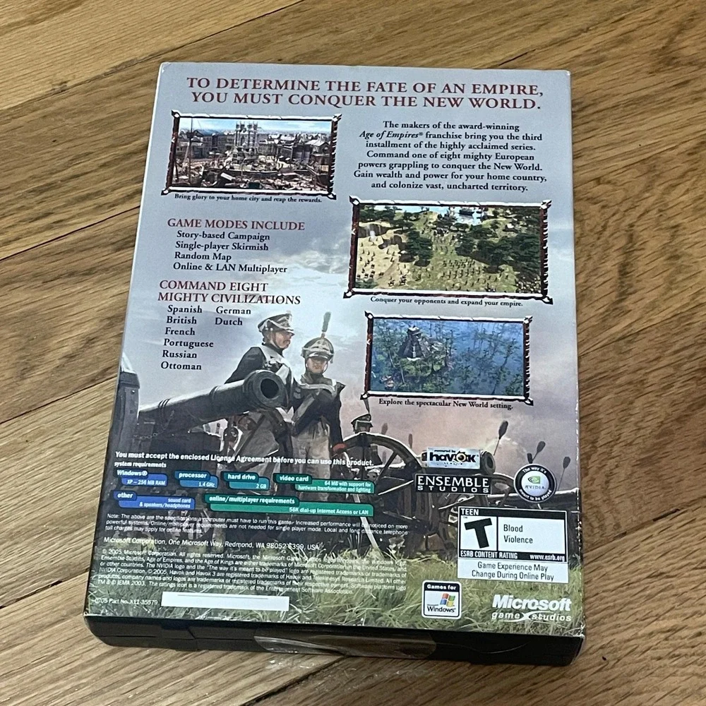 Age of Empires III 3 PC Game Microsoft Ensemble Studios Big Box New Sealed 2005